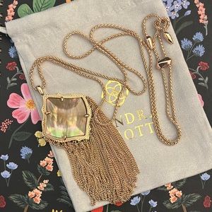 Kendra Scott Kingston Rose Gold Long Pendant Necklace